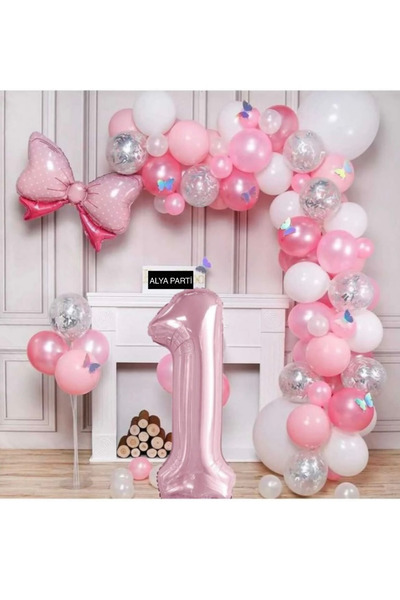ALYA PARTİ Rakam Folyo Balonlu Kurdele Doğum Günü Bolon Seti