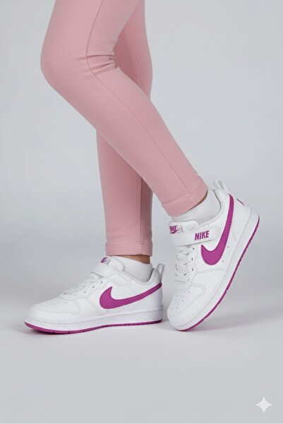 Nike Court borough low pink sneaker shoes for kids (sporti̇ks)