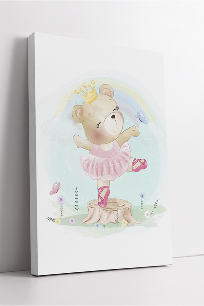 KOSS Dijital Балетна мечка Детска стая Платно за рисуване Розов тюл Принцеска...