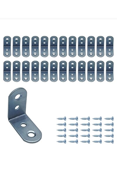 Beşel VİDA HANE MOBİLYA DOLAP KÖŞE SABİTLEME L DEMİR GÖNYE 30X30X22 MM - 12 ADET