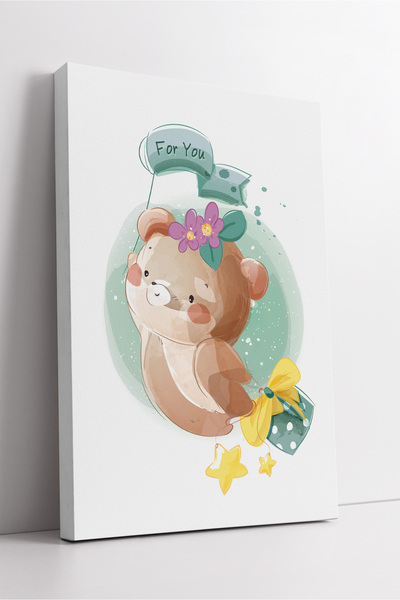 KOSS Dijital Детска стая с мотив на мечка Платно за рисуване Подаръчна кутия ...