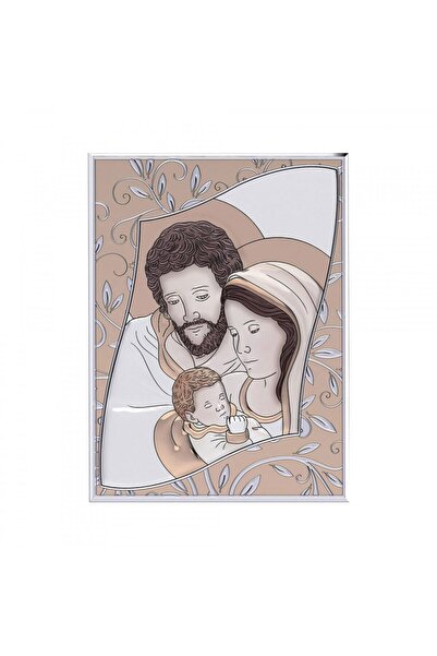 SLEVORI Icoană argintată Sfânta Familie 11,5×14,6 cm auriu-maro