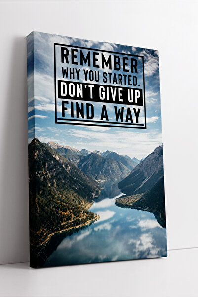 KOSS Dijital Peisaj motivațional Amintește-ți de ce este scris pe tabloul de pânză inspirat cu tematică de munte și lac