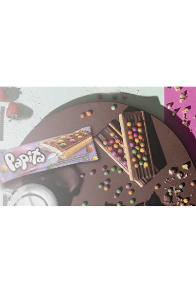 Şölen Papita Milky 24 pcs x 33 gr Biscuits with milk cream, covered in chocolate and multicolored candies