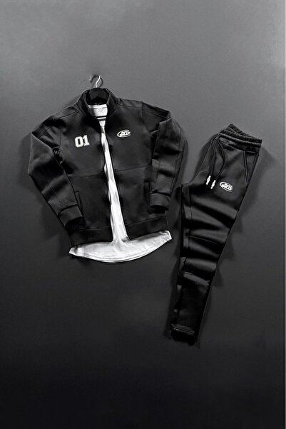 NOFLEN 01 Daily Dilly Printed Pocket Zippered Scuba Tracksuit Set