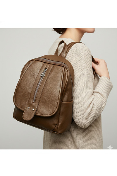 Kılinkır Soft Leather Very Convenient Multi-Compartment Backpack Suitable for Daily Use