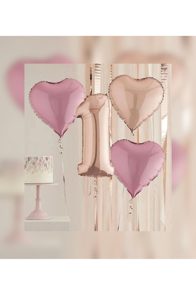 ALYA مجموعة بالونات عيد الميلاد على شكل قلب وأرقام من الفويل