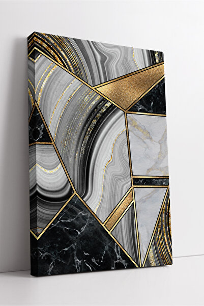 KOSS Dijital Pictură pe pânză modernă geometrică cu model de marmură cu dungi...