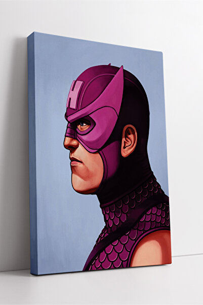 KOSS Dijital Hawkeye Classic Costume Style Purple Masked Portrait Canvas Painting Modern Wall Decor Art