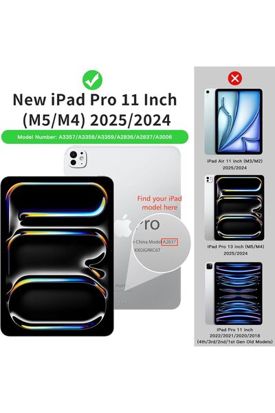 TEKNETSTORE Apple iPad Pro 11 M4 M5 2024 2025 11 Inch Tablet Compatible Flip Smart Stand Smart Case Smart Cover