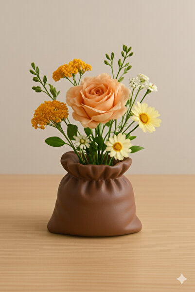 3dnebandim Çuval Form Dekoratif Vazo Saksı | Modern Minimal Tasarım Masa ve R...