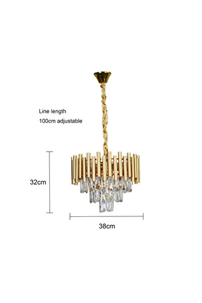 HAMER Modern gold crystal pendant chandelier, 400 mm