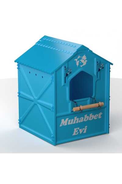 Almina Pet Plastik Kuş Yuvası Demonte 14. 5 x 14.5 x 20cm Mavi