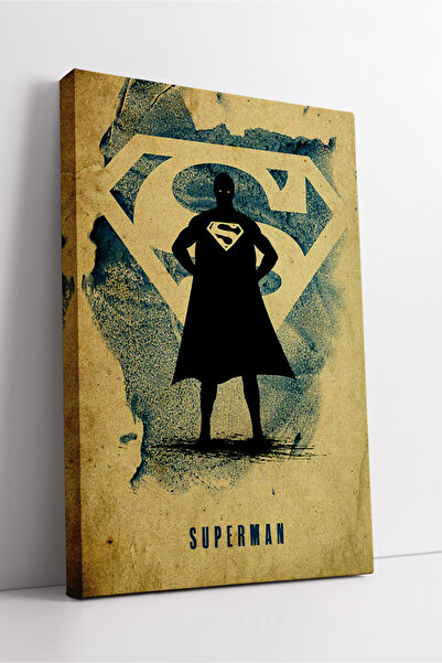 KOSS Dijital Πίνακας σε καμβά με ρετρό θέμα και λογότυπο του Superman Silhoue...