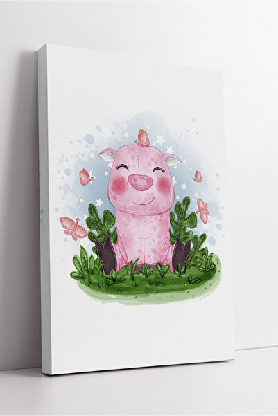 KOSS Dijital Pictură pe pânză cu desen de porc drăguț roz Accesoriu de perete...