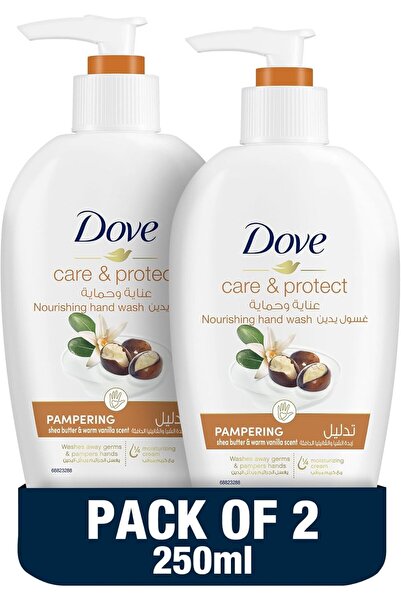 Dove Pampering Hand Wash Shea Butter & Warm Vanilla, 1/4 Moisturising Cream, 250 ml x2