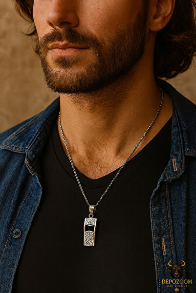 depozoom Erkek Çelik Zincir VE Kolye Ucu - Düdük Paslanmaz 316L Çelik Aksesuar