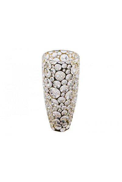 BOHEMİA CRYSTAL Vază Crystal Bohemia Lisboa H35 cm auriu-transparent