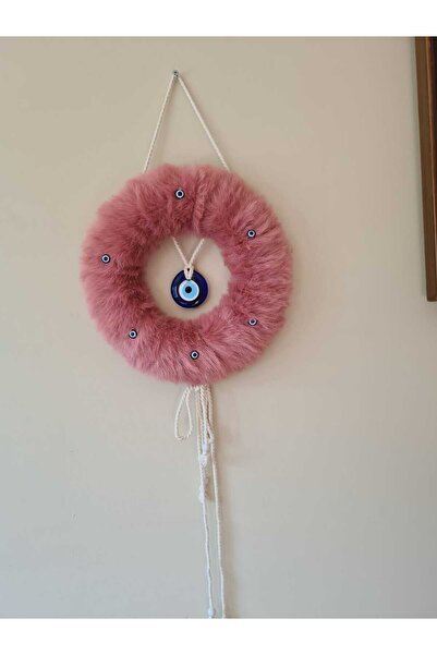 KNC EXCLUSİVE CLASSİC Modern Decorative Black Feathered Evil Eye Beaded Door Ornament and Wall Wreath |