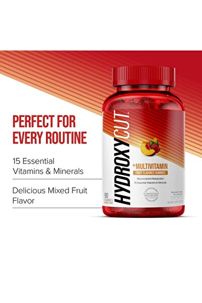 MUSCLETECH Hydroxycut Weight Loss Vitamin Gummies - 99% Caffeine Free 90 Gummies
