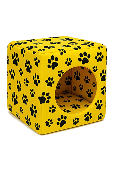 CKV CENTER SARI RENK 3 Fonksiyonlu Kedi & Köpek Yatağı 40x40x40CM