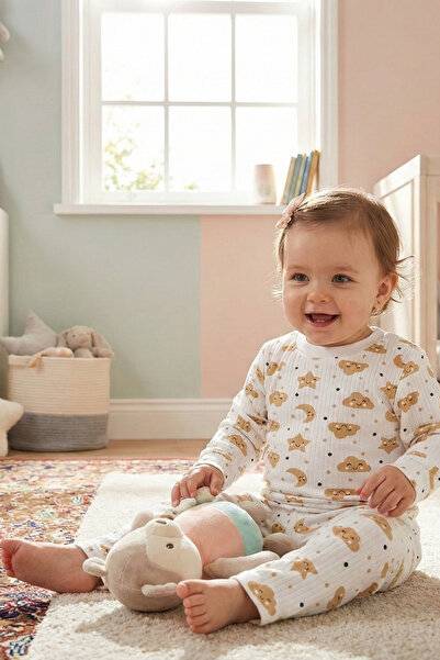 BUUFUU Children's Suit Cotton Moon Patterned 1-3 Years Old