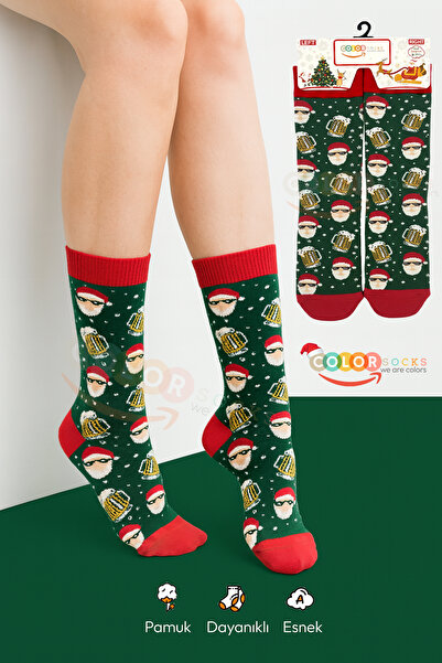 Color Socks 1 Pair of Beer and Christmas Patterned Socks Set Unisex |   Extra Soft