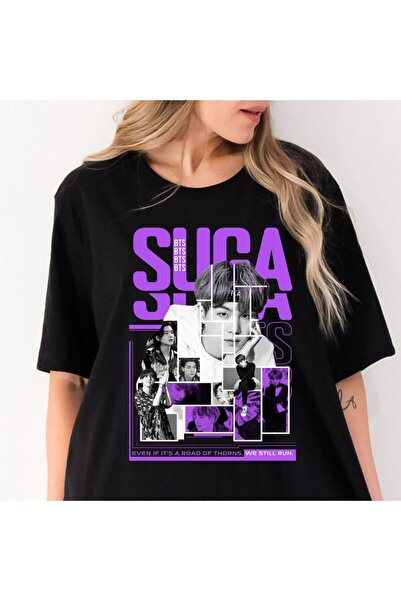barsdepo Tricou BTS SUGA cu imprimeu , Tricou unisex supradimensionat pentru ...