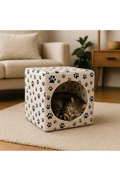 CKV CENTER SARI RENK 3 Fonksiyonlu Kedi & Köpek Yatağı 40x40x40CM