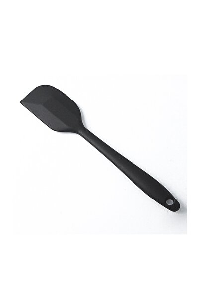 ZUZU MADE Büyük Boy Yanmaz Yapışmaz Çizmez Silikon Spatula Kaşık Seti 3 Parça Siyah Renk