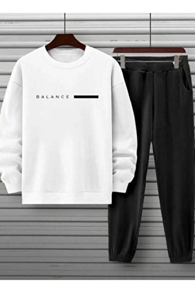 ALCİNOUS Men's Crew Neck Balance Summer Oversized Tracksuit Set