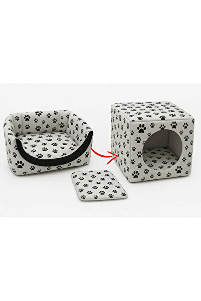 CKV CENTER SARI RENK 3 Fonksiyonlu Kedi & Köpek Yatağı 40x40x40CM