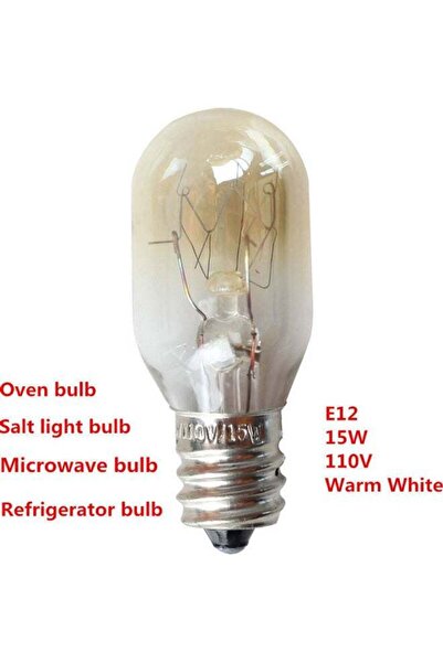 Generic E12 110V 15W Temperature-Resistant Bulb for Refrigerator Oven Microwave - 2700K Warm White, Silver,
