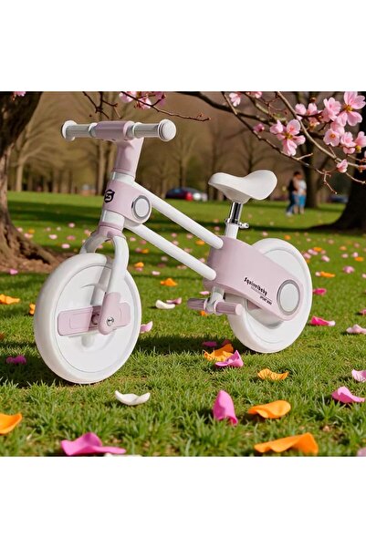 OEM Balance bike for children, height-adjustable saddle, EVA foam wheels, 2-5 years, white-pink