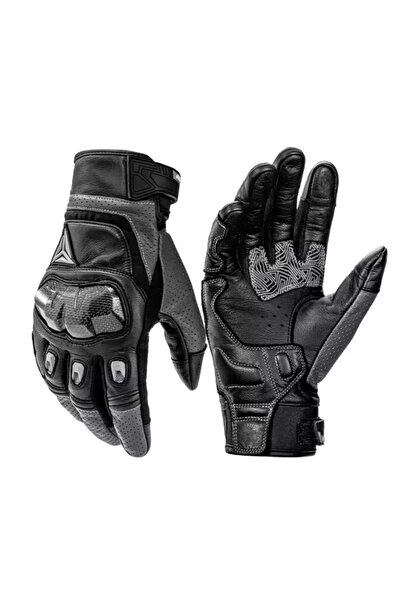 MOTOWOLF Перфорирани кожени мотоциклетни ръкавици - летни, черни