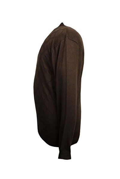 tambattal Plus Size Half Fisherman Pattern Knitwear Sweater