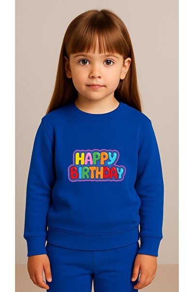 playwear Φούτερ ομάδας με στάμπα HAPPY για κορίτσια και αγόρια, με λαιμόκοψη ...
