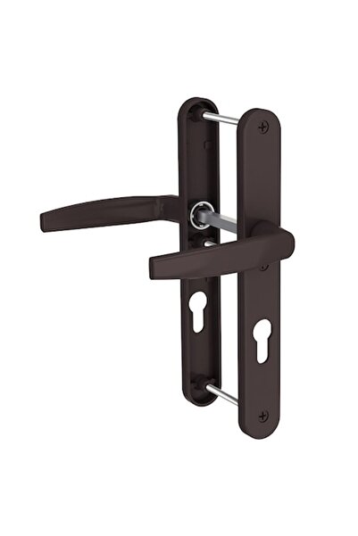 Medos Victory Door Handle, Aluminum, 92mm C/C, 32mm Plate, Dark Brown RAL8019