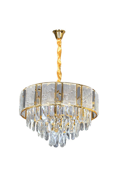 HAMER نجف علاقي ثريا كريستال مودرن ذهبي مقاس 400 ملم