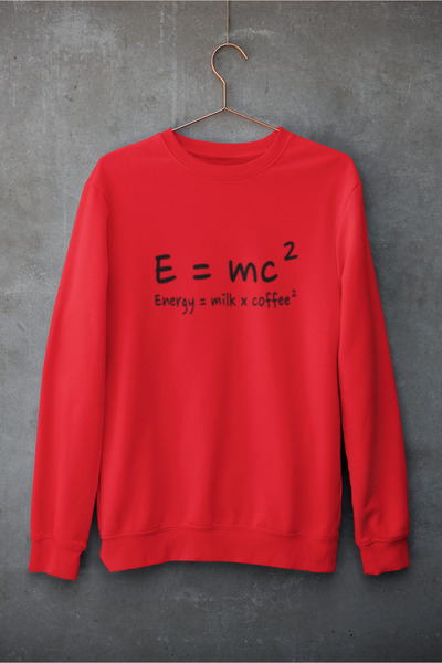 MG E=MC2 سويت شيرت قطني مطبوع بأكمام طويلة مكون من مبطن بالصوف خيوط من نوع SH...