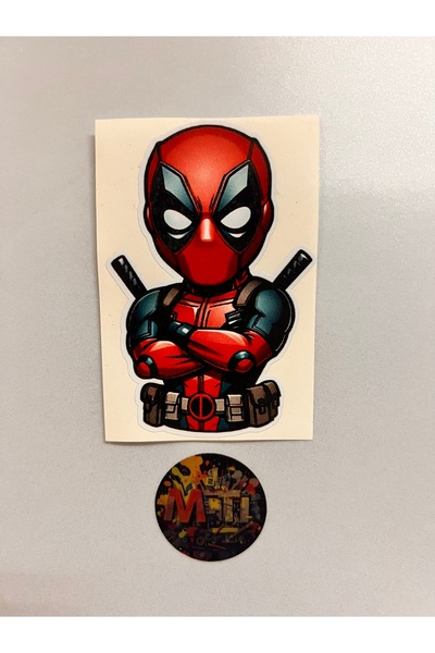 sticker ملصق ديدبول 7×10 سم - ملصق للسيارة والدراجة النارية والخوذة والكمبيوت...