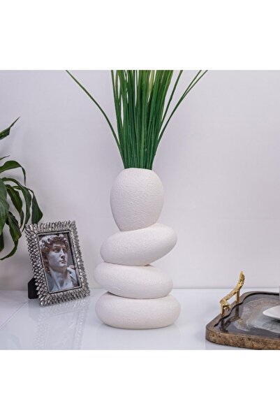 Global-Store Global Store Piatra White Ceramic Vase