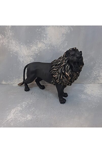 DECO DEKORATIF Decorațiune leu Deco H25 cm negru-auriu