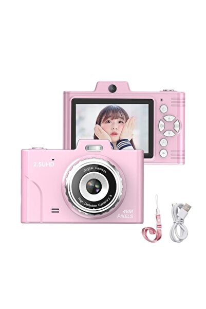 AURALIV Pink 48MP Instant Camera – 2.5K UHD, 1080P Video, 8X Optical, 2.8-inch IPS, 32GB