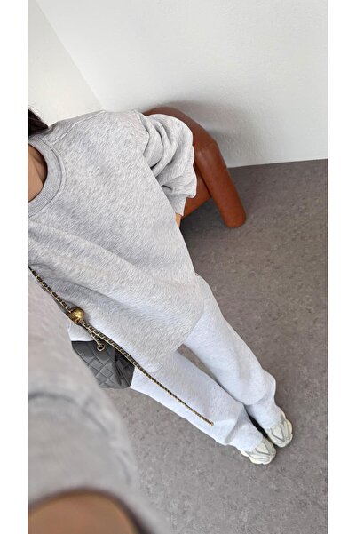 HAZELANNA 3 Thread Raised Gray Sweat