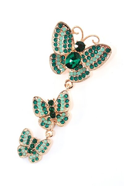 KEEBA Özgür ruhlu kadınlar için sallantılı üçlü kelebek broş taşlı kelebekli ...