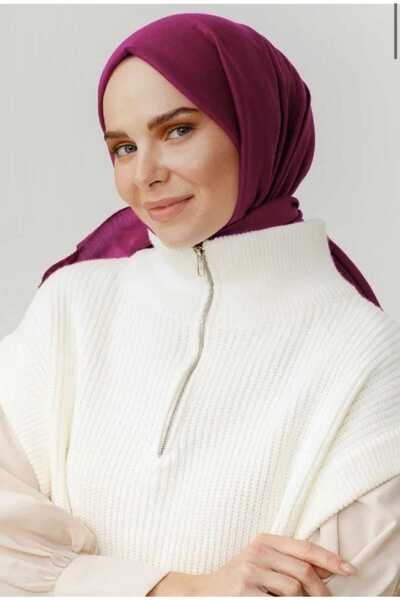 VALORSCARF pamuk kraş şal mürdüm eriği