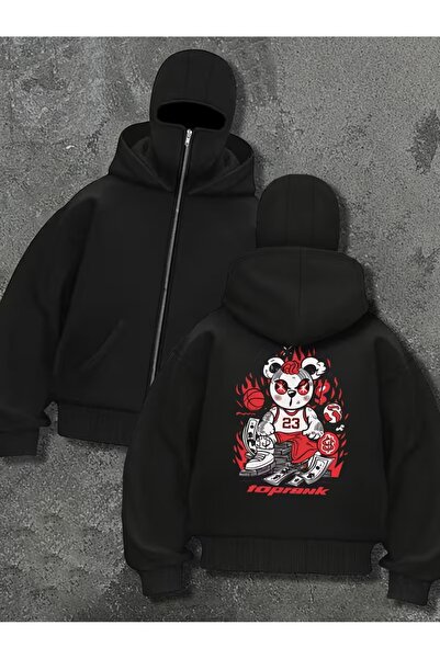 LAND MODA Hanorac Ninja cu mască de zăpadă – unisex cu glugă cald și conforta...