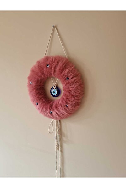 KNC EXCLUSİVE CLASSİC Modern Decorative Black Feathered Evil Eye Beaded Door Ornament and Wall Wreath |