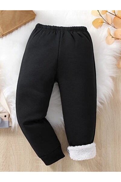 shop Πλεκτό παιδικό παντελόνι φόρμας με βελούδινη λεπτομέρεια στο εσωτερικό